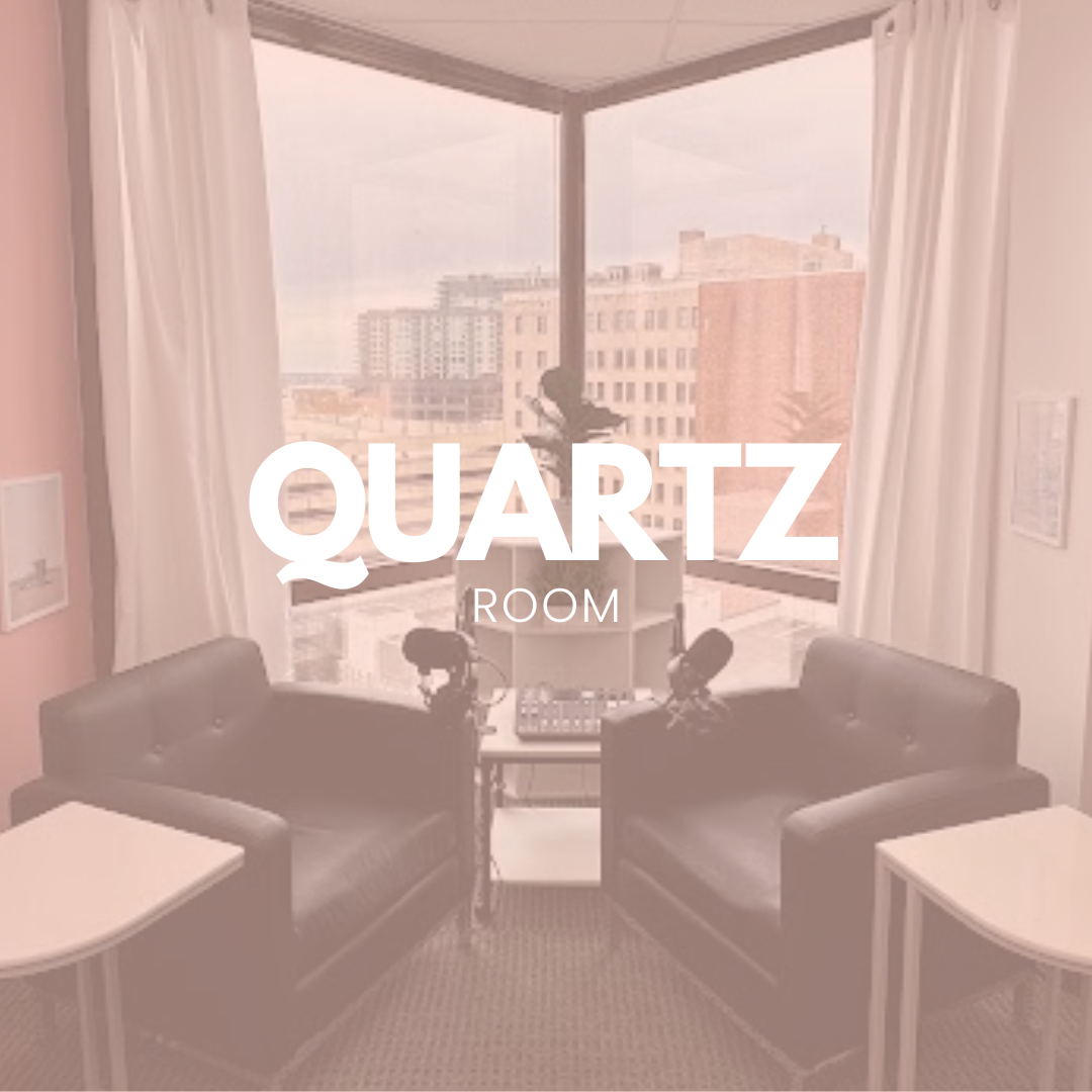 Quartz podcast room at Hello Studios Dallas